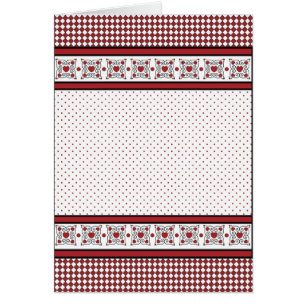 Blank Card with Red & Black Heart Background