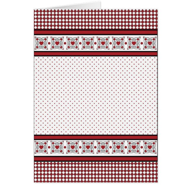 Blank Card with Red & Black Heart Background (Front)