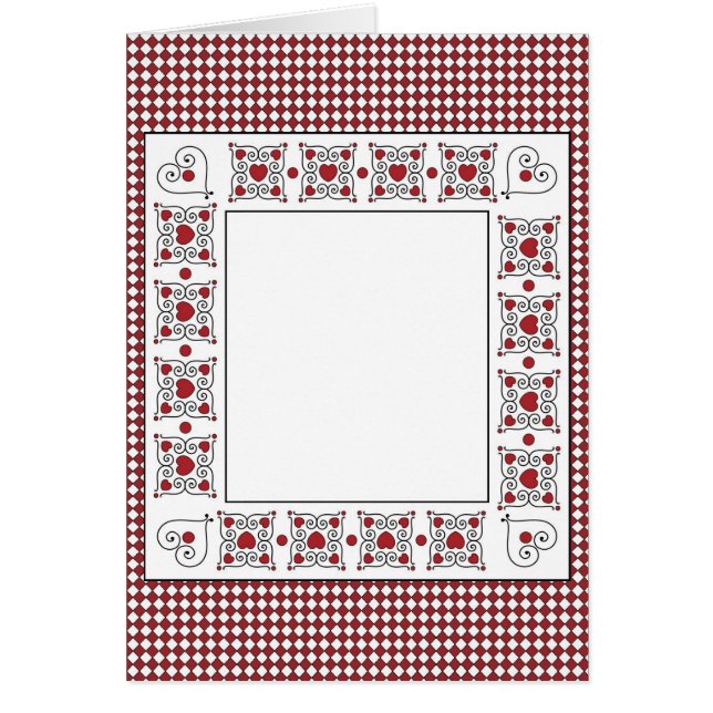 Blank Card with Red & Black Heart Background (Front)