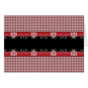 Blank Card with Red & Black Heart Background