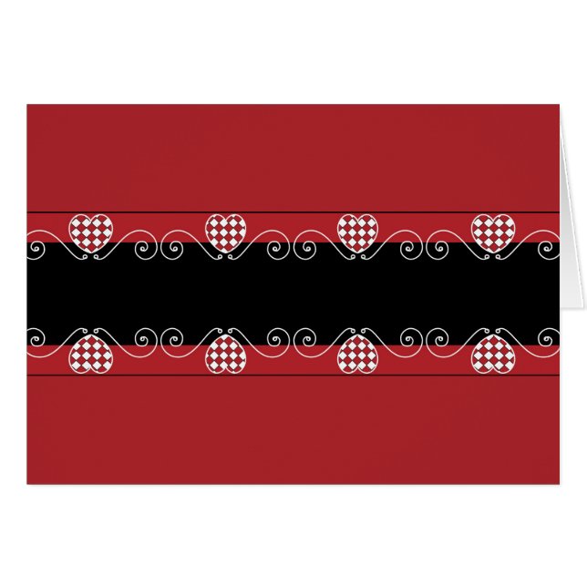 Blank Card with Red & Black Heart Background (Front Horizontal)