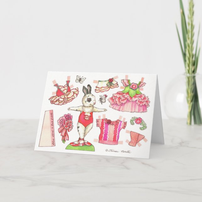 Blank Carnation Paper Doll Card (Front)