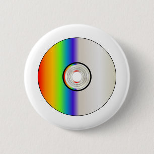 Blank CD Disc With Rainbow 6 Cm Round Badge