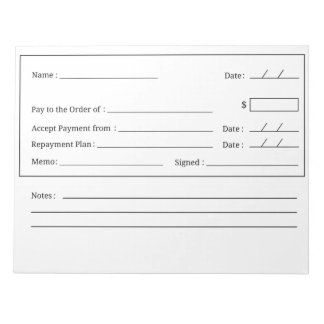 Blank Check - Affirmation - Notepad