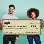 Blank Check for Sweepstakes & Awards AGED LOOK Poster<br><div class="desc">(CHECK ACCOUNT NUMBERS ARE FALSE)  1) Upload your logo (USE A .PNG FILE). 2) Fill in all of the text information. 3) Choose a poster size and stock.</div>
