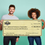 Blank Check for Sweepstakes & Awards PARCHMENT Poster<br><div class="desc">(CHECK ACCOUNT NUMBERS ARE FALSE) 1) Upload your logo (USE A .PNG FILE). 2) Fill in all of the text information. 3) Choose a poster size and stock.</div>