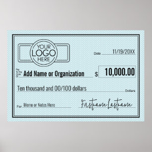 Blank Check for Sweepstakes & Awards Poster