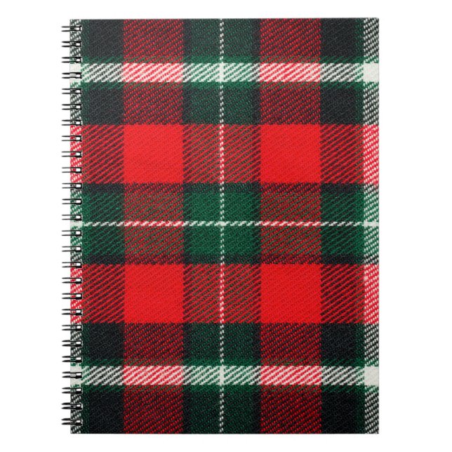 Blank chequered fabric texture, background with co notebook (Front)