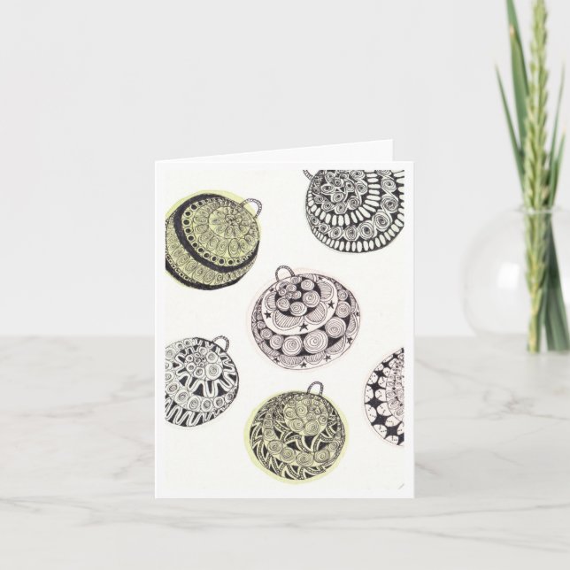 Blank Christmas Card - Christmas Baubles (Front)