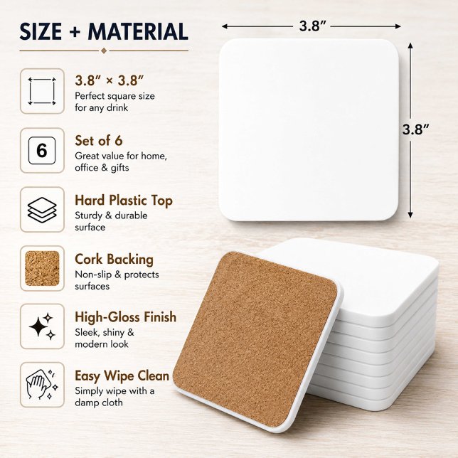 Blank Coaster Mockup | Minimal Square Drink Coaste (Creator Uploaded)