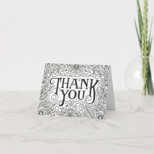 Blank Colouring Fun Hand-Lettered Thank You Card