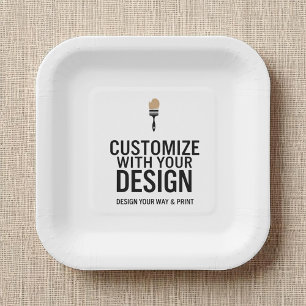 Blank Company Branded Custom Personalized Paper Plate