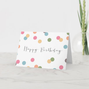 Blank Confetti Dot Birthday Card