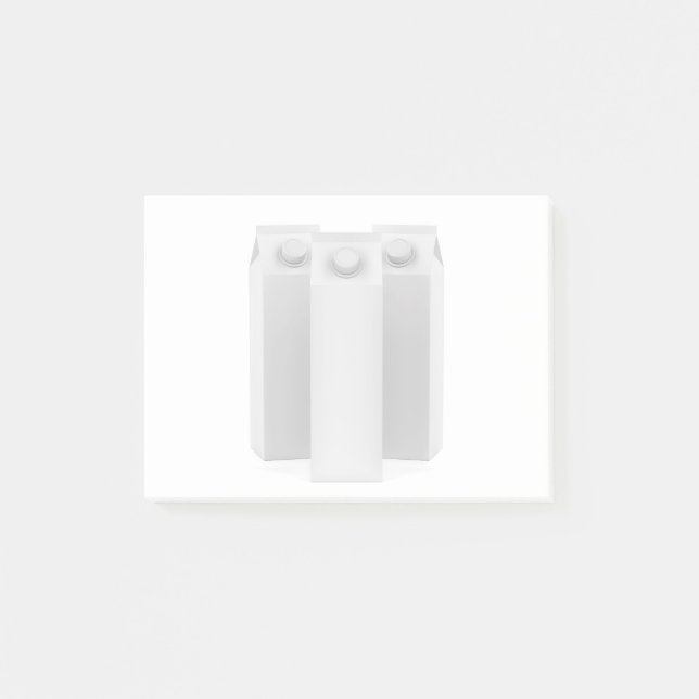 Blank containers for juice or milk post-it notes (Front)