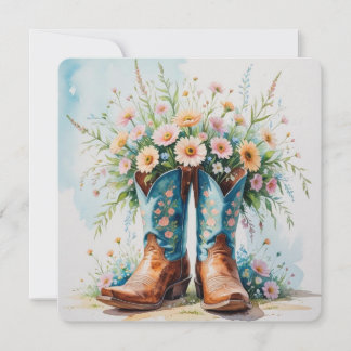Blank Cowgirl Invitation Card | Western Theme
