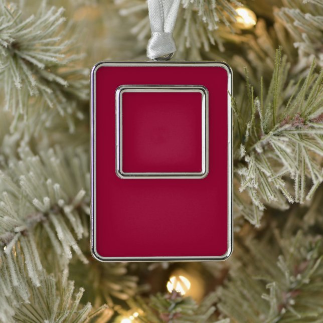 Blank Create Your Own - Cherry Red Silver Plated Framed Ornament (Tree)