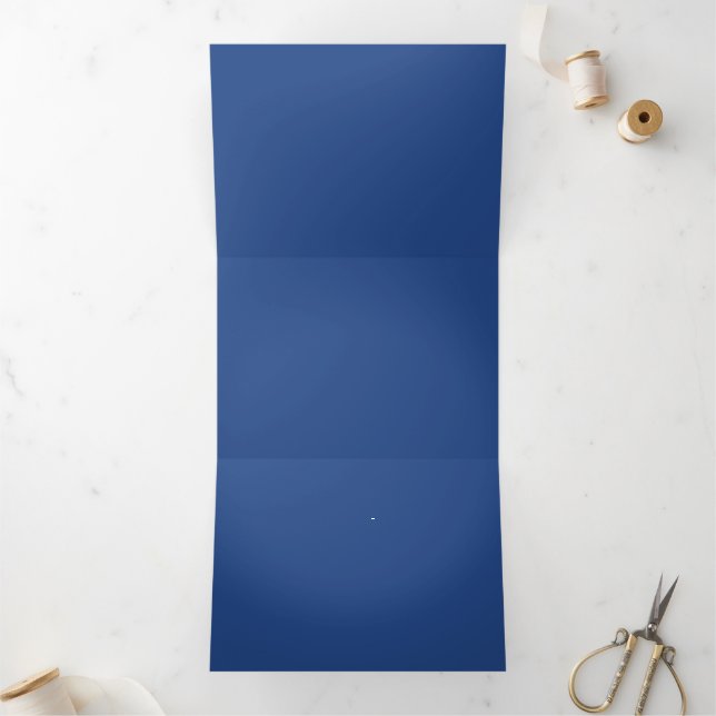 Blank Create Your Own - Deep Blue Tri-Fold Invitation (Inside)