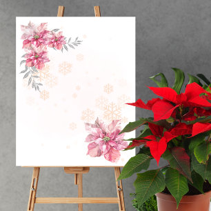Blank Create Your Own Little Snowflake Poinsettia Poster