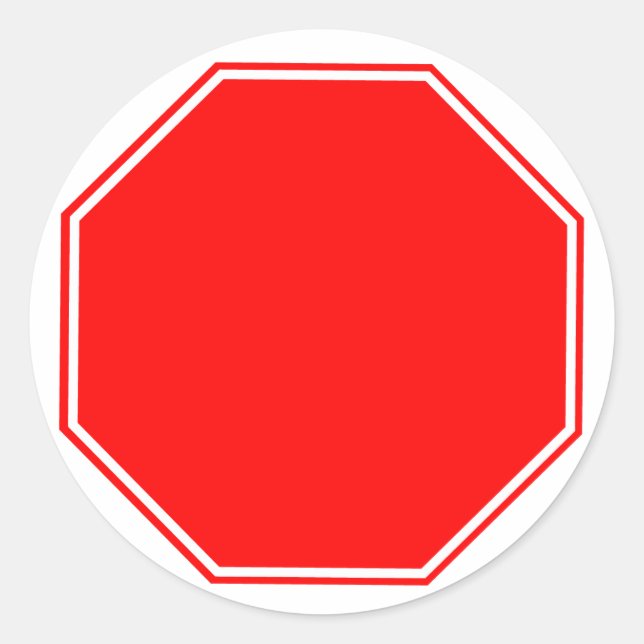 Blank/Customisable Stop Sign Sticker (Front)