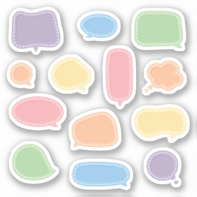 Blank Cute Pastel Speech Bubble Labels (Front)