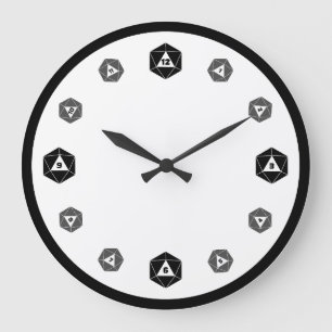 Blank D20 Greyscale Clock