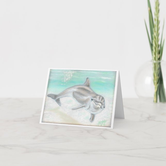 blank dolphin note cards (Front)