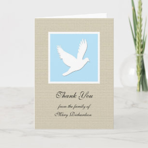 Blank Dove Religious Sympathy Thank You Card