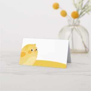 Blank Easter buffet card with yellow chicken