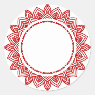 Blank Elegant classy mandala label round sticker