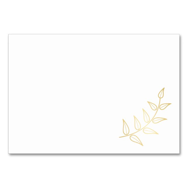 Blank Elegant Gold Laurels Table Number (Front)