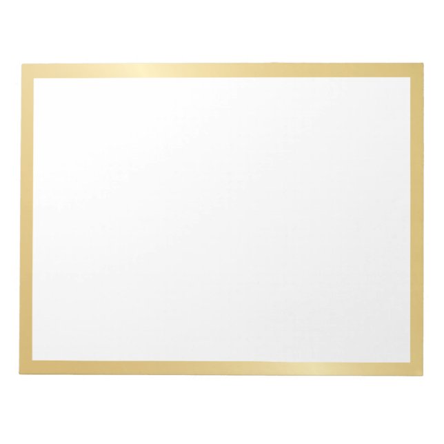 Blank Elegant Gold Notepad (Front)