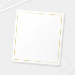 Blank Elegant Gold Notepad<br><div class="desc">Blank Notepad features white blank space with gold border.
Please note : The foil details are simulated in the artwork. No actual foil will be used in the making of this product.</div>