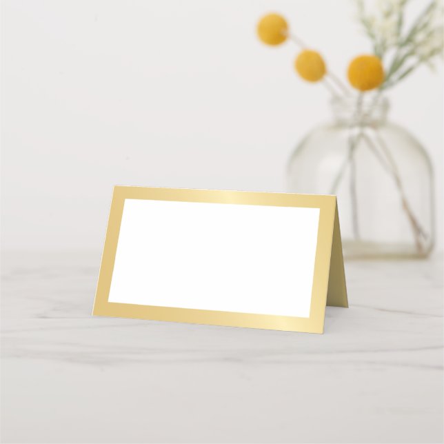 Blank Elegant Gold Wedding Place Card (Front)