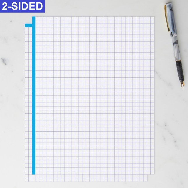 Blank Engineering Graph Paper Sheets (Blue Lines) Custom Letterhead (Engineering graph paper sheets, Large grid paper for drafting, Blueprint drawing paper letter size)