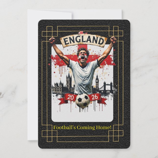 Blank England Football Team 2026 Digital Download Holiday Card (Front)