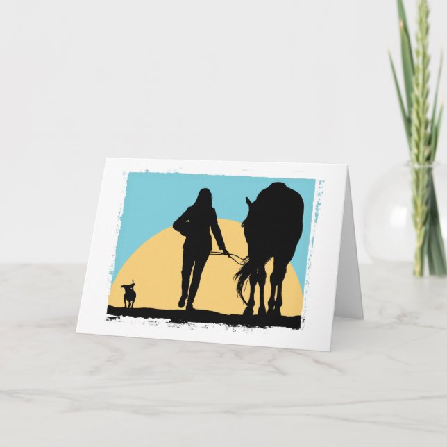 Blank Equestrian Greeting Card (Front)