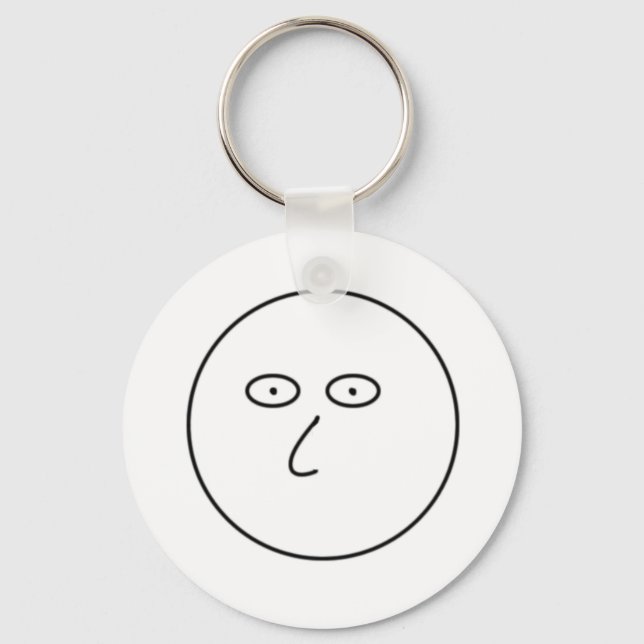 Blank Face - Decorate with dry erase markers! Key Ring (Front)