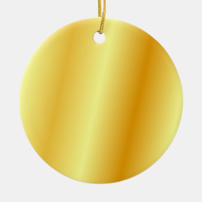 Blank Faux Gold Metallic Look Template Circle Ceramic Tree Decoration (Front)