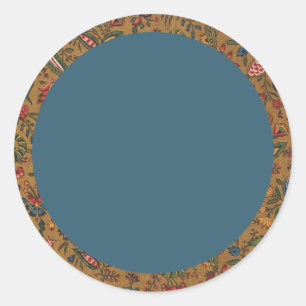 Blank Floral Wreath Label Classic Round Sticker