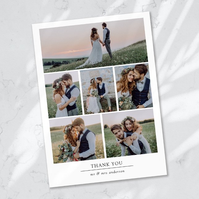 Blank for Your Message Personalised Photo Wedding Thank You Card (Creator Uploaded)