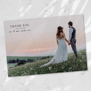 Blank for Your Message Personalised Photo Wedding Thank You Card