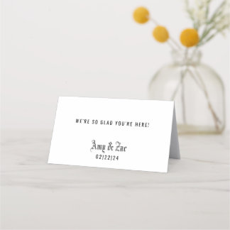 Blank Front Blackletter Place Card