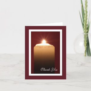 Blank Funeral Thank You Note Card -- Candle