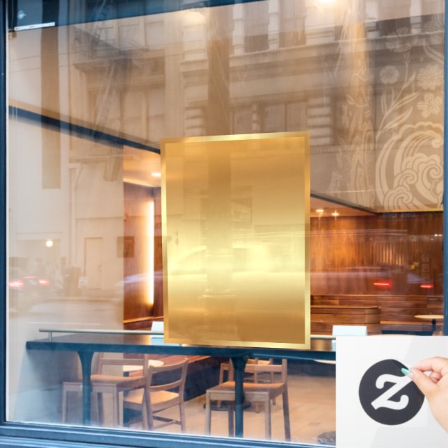 Blank Gold Background Add Your Logo QR Code Text (Cafe Window)