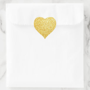 Blank Gold Glitter Template Glamorous Classic Heart Sticker