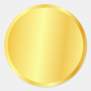 Blank Gold Look Custom Logo, Text Large Gloss Classic Round Sticker