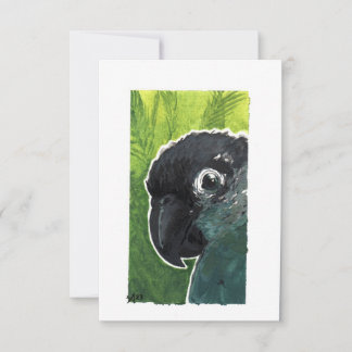 Blank - Green Cheek Conure Watercolor Thank You Card