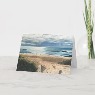 Blank Greeting Card Beach Sunrise painting