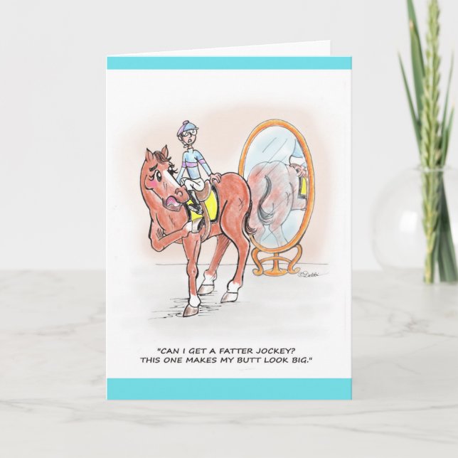 Blank Greeting Card Horseracing Humour (Front)