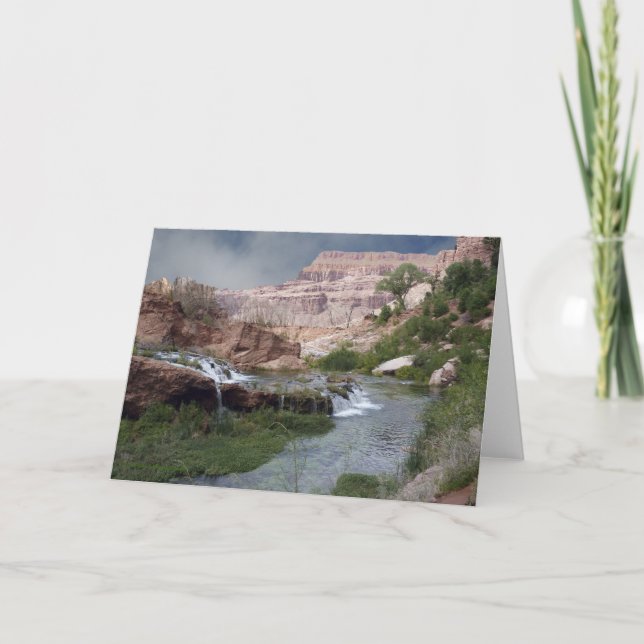 Blank Greeting Card, Unspoiled Waterfall Card (Front)